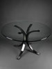 Osvaldo Borsani T69 dining table for Tecno Italy 1960s – original round fumé glass top 120 cm - Furniture