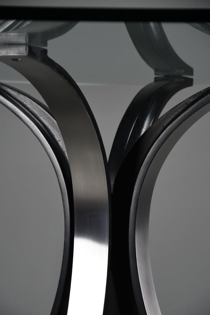 Osvaldo Borsani T69 dining table for Tecno Italy 1960s – original round fumé glass top 120 cm - Furniture