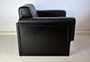 Pair of Korium Black Leather Lounge Chairs by Tito Agnoli for Matteo Grassi - Furniture