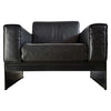 Pair of Korium Black Leather Lounge Chairs by Tito Agnoli for Matteo Grassi - Furniture