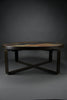 Paul Kingma Brutalist Round Coffee Table in Norwegian Slate Concrete and Hammered Brass Netherlands 1970s - Furniture