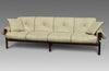Percival Lafer ’MP-13’ Jatoba Wood and Leather Four-Seat Sofa Brazil C. 1967 - Sofas