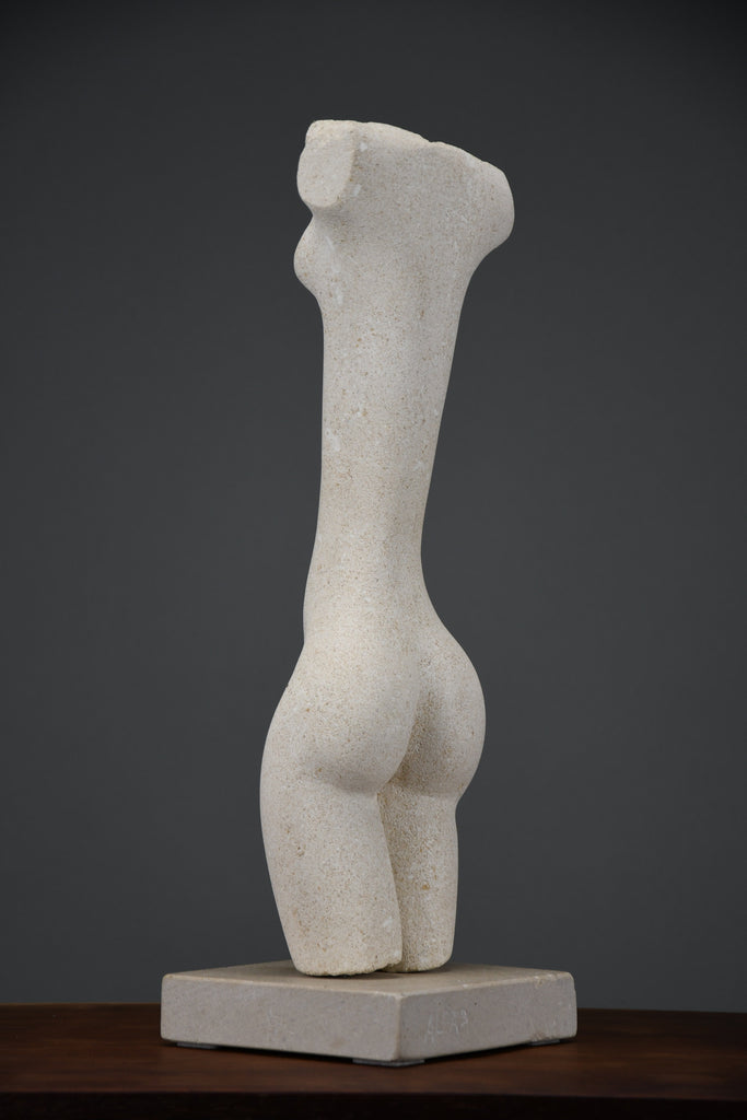 “Piccolo Idolo”, Alberto Cabiddu abstract limestone figure Italy 1996 - Art