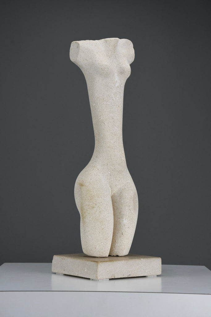 “Piccolo Idolo”, Alberto Cabiddu abstract limestone figure Italy 1996 - Art
