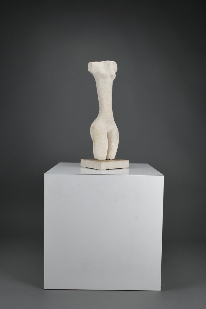 “Piccolo Idolo”, Alberto Cabiddu abstract limestone figure Italy 1996 - Art