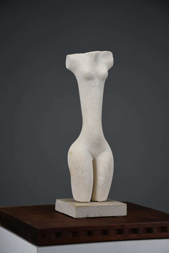 “Piccolo Idolo”, Alberto Cabiddu abstract limestone figure Italy 1996 - Art