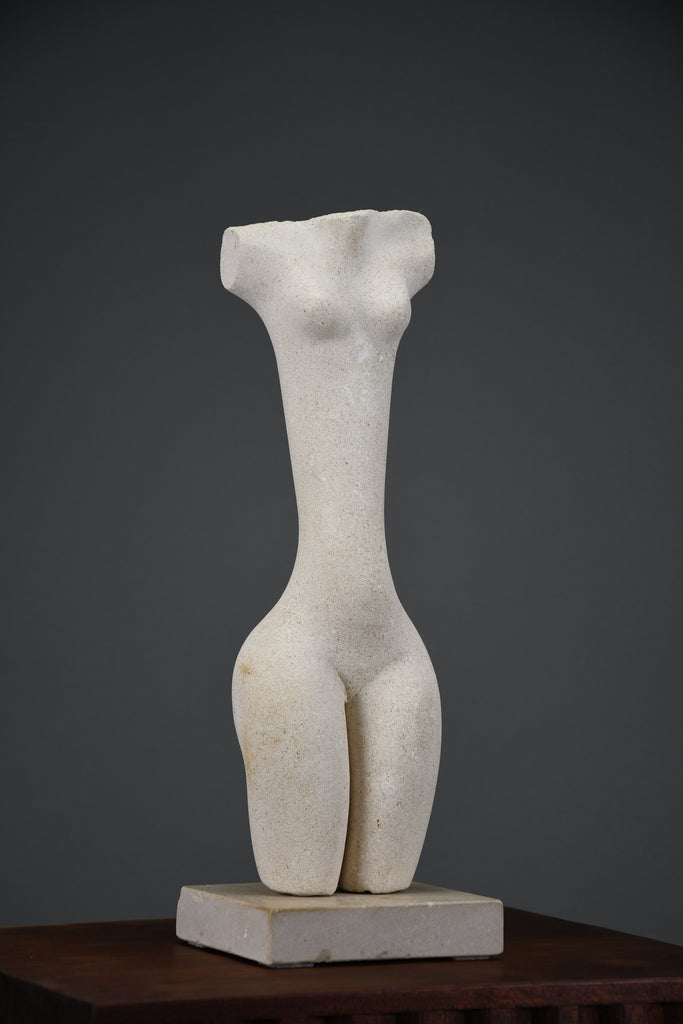 “Piccolo Idolo”, Alberto Cabiddu abstract limestone figure Italy 1996 - Art