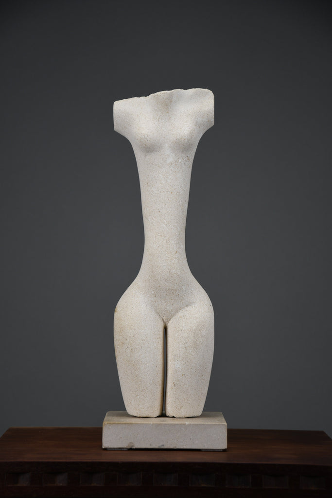 “Piccolo Idolo”, Alberto Cabiddu abstract limestone figure Italy 1996 - Art