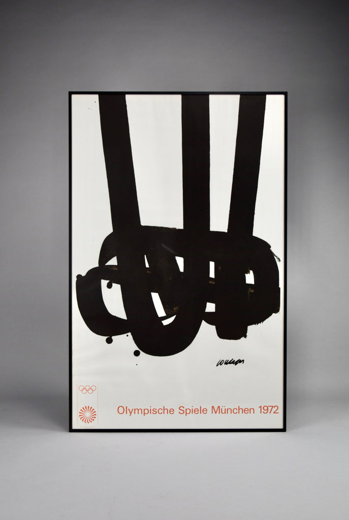 Pierre Soulages Original 1972 München Olympic Poster - wall decorations