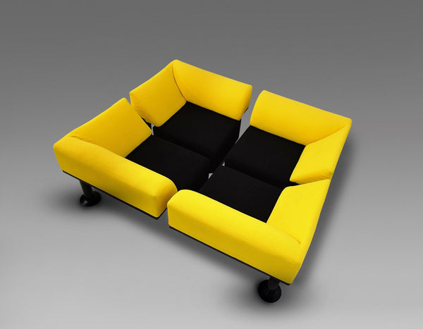 Post Modern Yellow and Black Artifort Sofa - Furniture