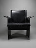 Postmodern black leather Korium armchair by Tito Agnoli for Matteo Grassi Italy 1980s - Furniture