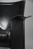 Postmodern black leather Korium armchair by Tito Agnoli for Matteo Grassi Italy 1980s - Furniture