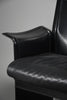 Postmodern black leather Korium armchair by Tito Agnoli for Matteo Grassi Italy 1980s - Furniture