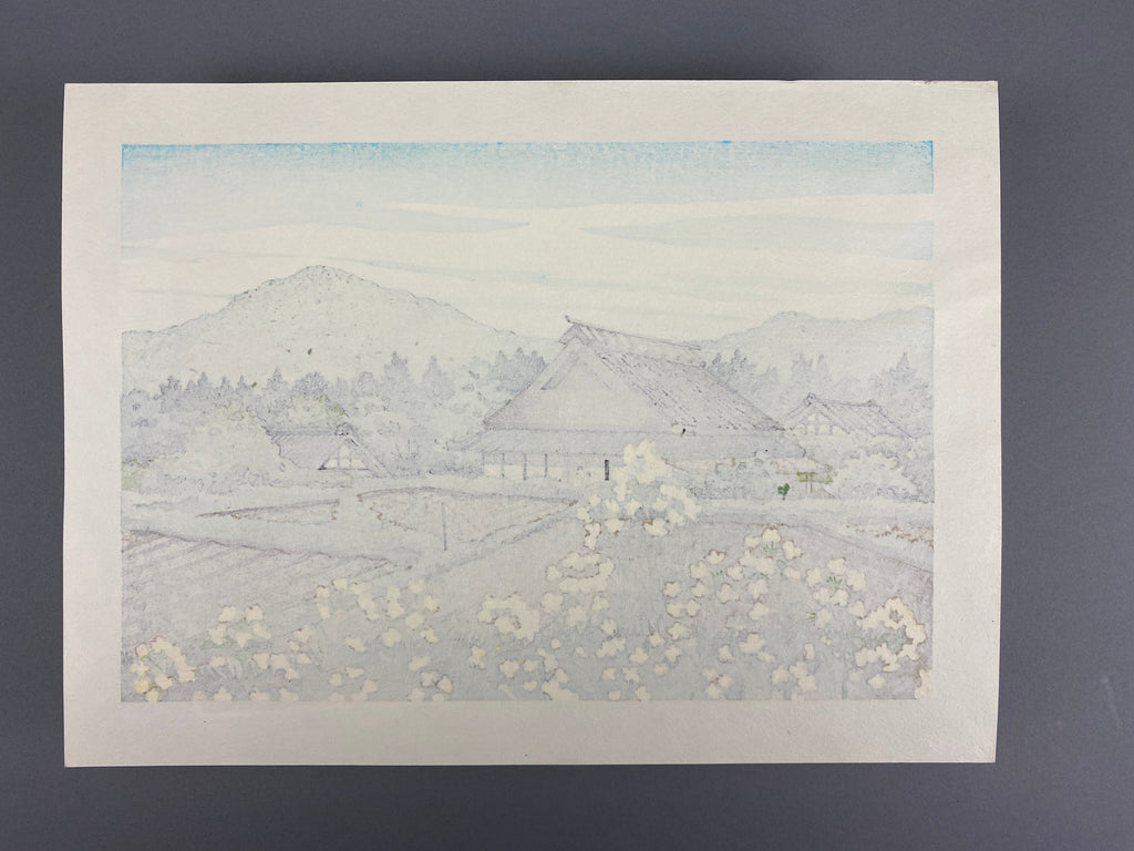 Rape Blossoms Japanese woodblock print by Masao Ido - Art