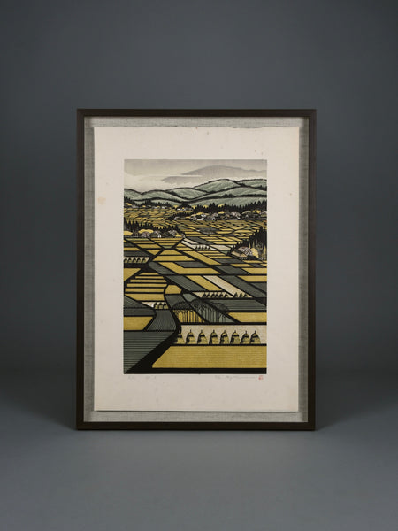 Ray Morimura, Gassan (Mount Gassan) 1998, signed limited edition multi-color woodblock Print 16/50 - Art