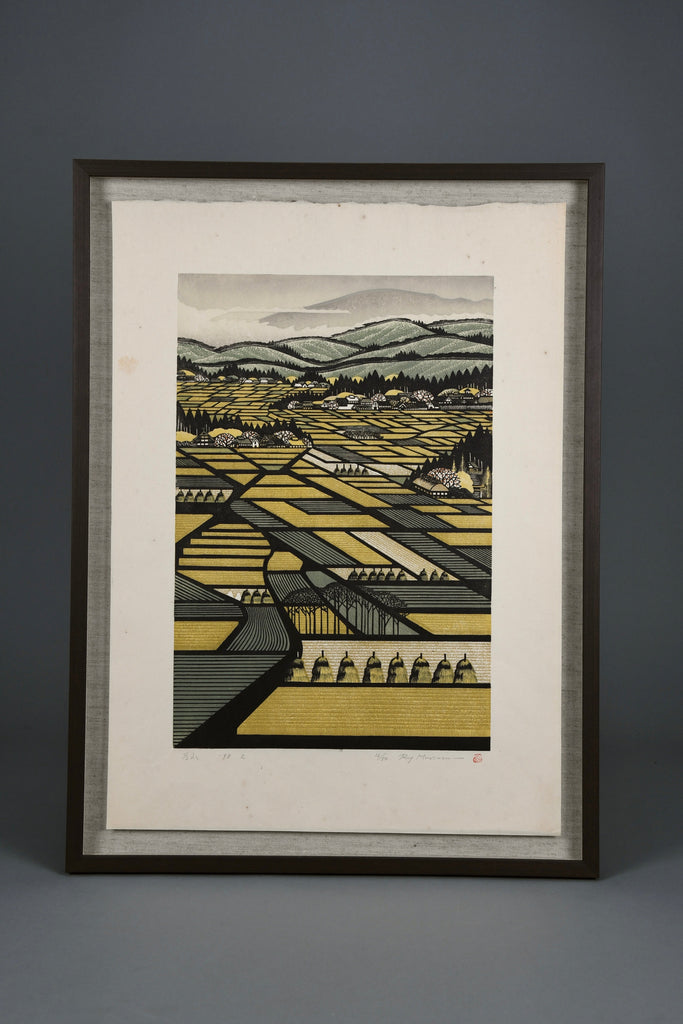 Ray Morimura, Gassan (Mount Gassan) 1998, signed limited edition multi-color woodblock Print 16/50 - Art
