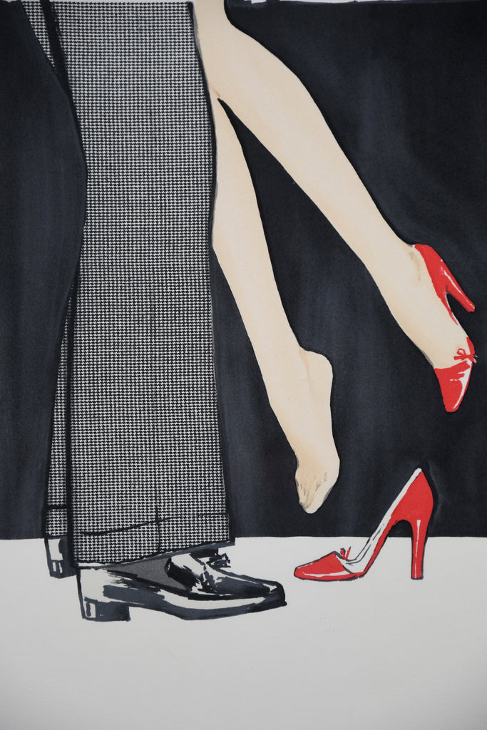 René Gruau bonjour Chérie limited edition lithograph 74/300 printed by Mourlot Paris - Art
