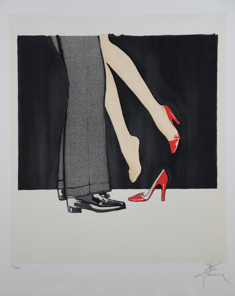 René Gruau bonjour Chérie limited edition lithograph 74/300 printed by Mourlot Paris - Art