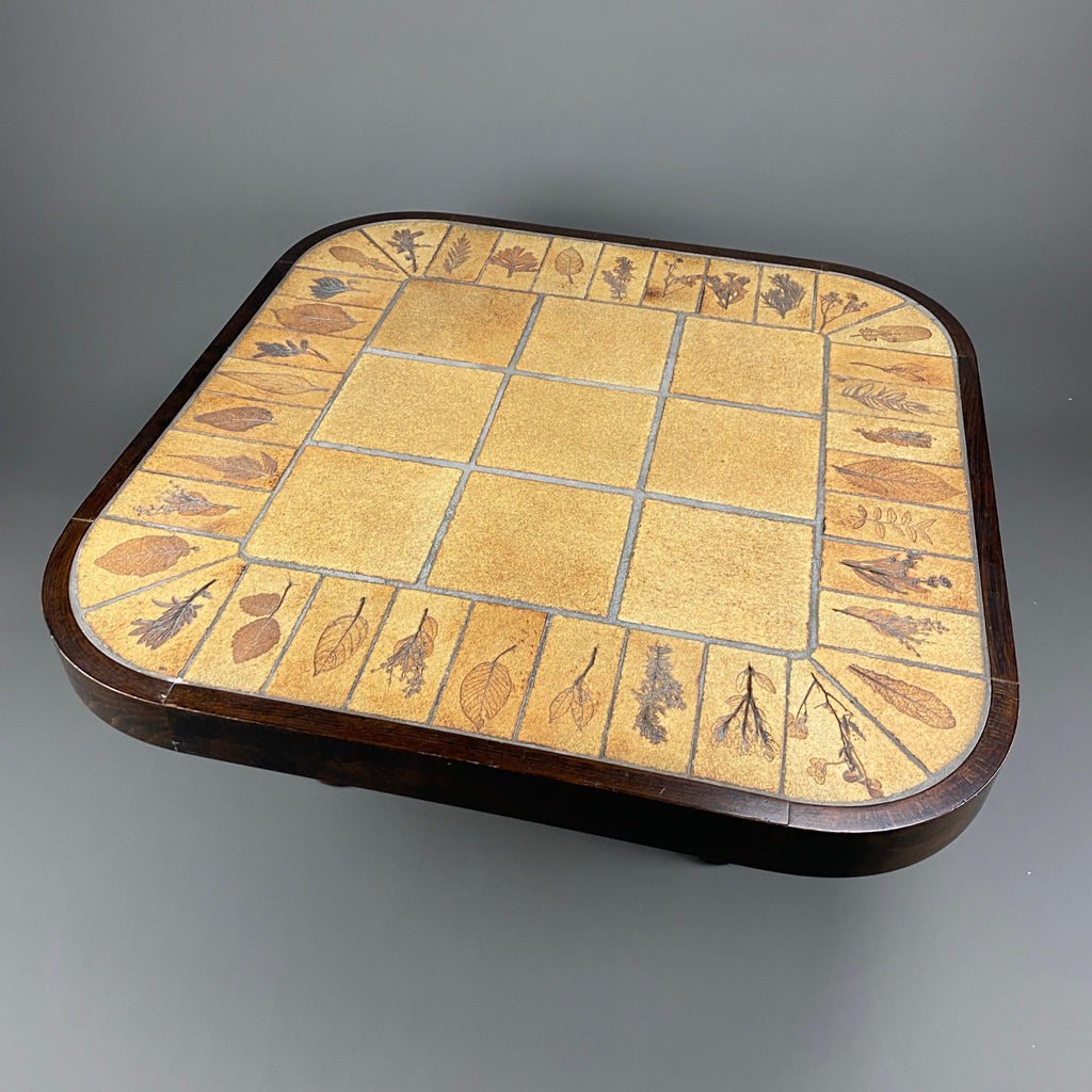 Roger Capron mid century modern ceramic and stained beech coffee table - Furniture