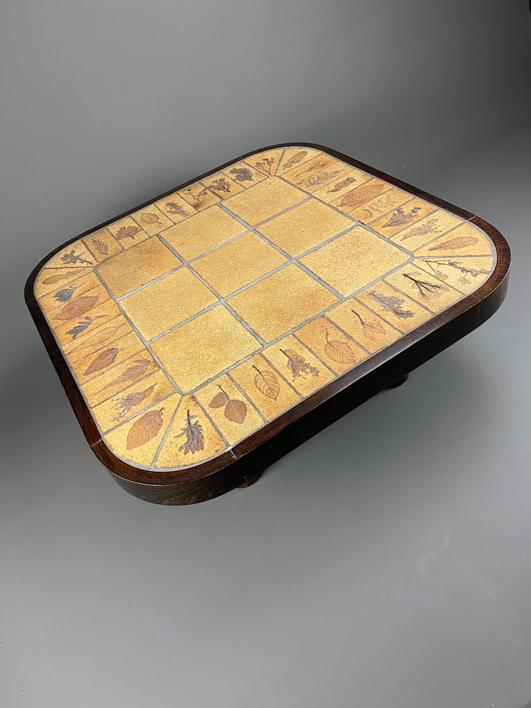 Roger Capron mid century modern ceramic and stained beech coffee table - Furniture