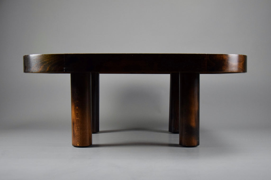 Roger Capron mid century modern ceramic and stained beech coffee table - Furniture
