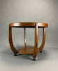 Round Art Deco side table with Jatoba fineer Inlays - Furniture