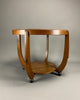 Round Art Deco side table with Jatoba fineer Inlays - Furniture