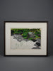 Ryokufu (Green Breeze), Zen Garden Tsukubai woodblock print by Masao Ido - Art