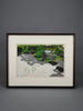 Ryokufu (Green Breeze), Zen Garden Tsukubai woodblock print by Masao Ido - Art