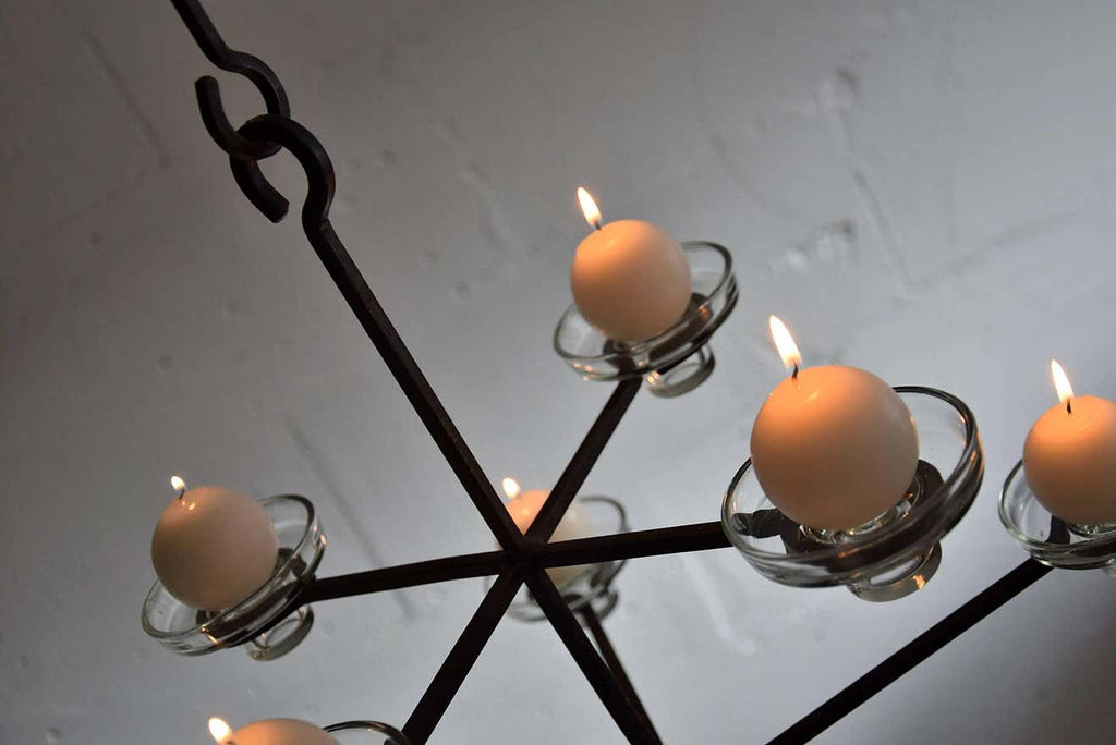 Scandinavian Mid-Century Modern Chandelier Erik Hoglund Attributed - Decor