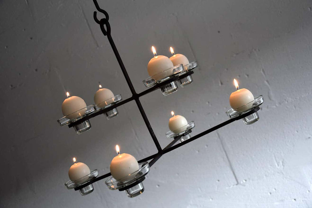 Scandinavian Mid-Century Modern Chandelier Erik Hoglund Attributed - Decor