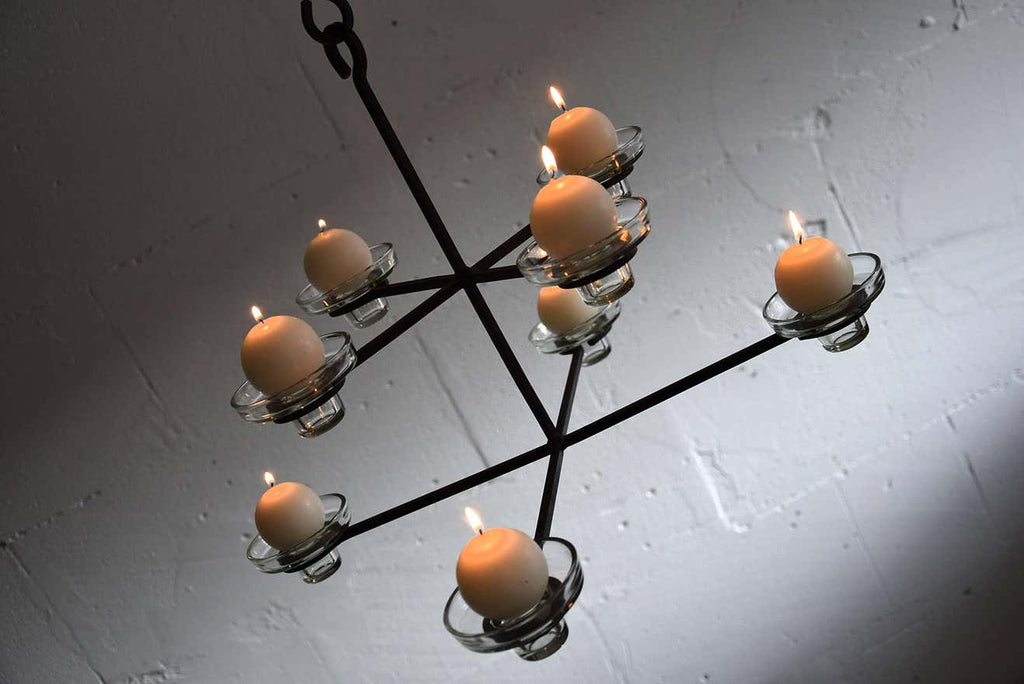 Scandinavian Mid-Century Modern Chandelier Erik Hoglund Attributed - Decor