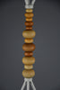 Sculptural white lacquered steel coat stand with turned wooden beads post modern style - Furniture