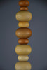 Sculptural white lacquered steel coat stand with turned wooden beads post modern style - Furniture