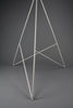 Sculptural white lacquered steel coat stand with turned wooden beads post modern style - Furniture