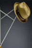 Sculptural white lacquered steel coat stand with turned wooden beads post modern style - Furniture