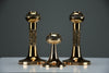 Set of three Scandinavian Modern Pitsi copper candlesticks by Pentti Sarpaneva for Turun Hopea Finland 1960s - Decor