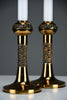 Set of Two Scandinavian Modern Pitsi”copper candlesticks by Pentti Sarpaneva for Turun Hopea Finland 1960s - Decor