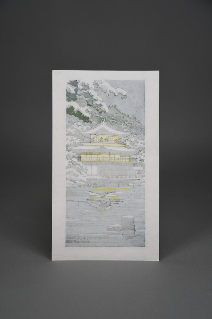 “Setsuei (Snowfall at Kinkaku-ji)”, A luminous winter vision of the golden pavilion by Ido Masao - Art
