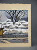 “Snow at Rakushisha” (Yuki no Rakushisha), rare Artist’s Proof woodblock print by Masao Ido 1986 - Art
