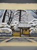 “Snow at Rakushisha” (Yuki no Rakushisha), rare Artist’s Proof woodblock print by Masao Ido 1986 - Art