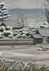 “Snowfall at Kawaradera”, Masao Ido original Japanese woodblock print 125/150 1987 - Art