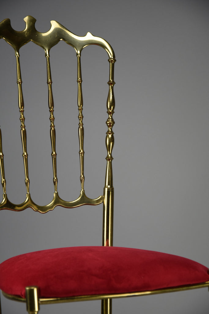 Solid Brass and Red Velvet Chiavari Chair - Furniture