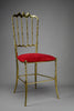 Solid Brass and Red Velvet Chiavari Chair - Furniture