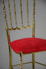 Solid Brass and Red Velvet Chiavari Chair - Furniture
