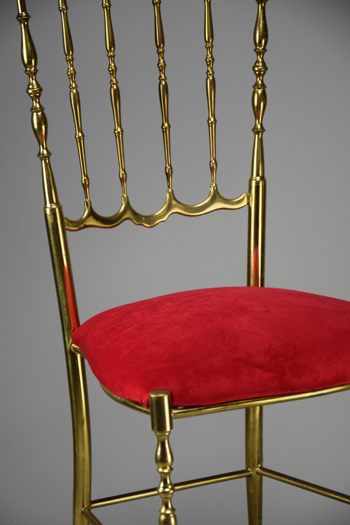 Solid Brass and Red Velvet Chiavari Chair - Furniture