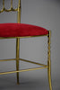 Solid Brass and Red Velvet Chiavari Chair - Furniture
