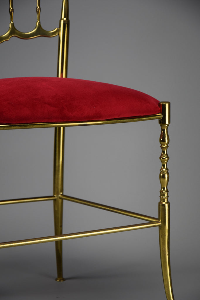 Solid Brass and Red Velvet Chiavari Chair - Furniture