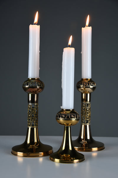 Three Scandinavian modern Pitsi copper candlesticks by Pentti Sarpaneva for Turun Hopea Finland - Candleholder