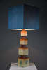 Unique 1960s sculptural ceramic table lamp with custom shade - Lighting